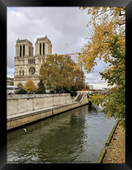 Notre Dame cathedral in autumn  Framed Print by Robert Galvin-Oliphant