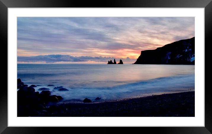 Long exposure Sunset Seascape, Iceland Framed Mounted Print by Alice Rose Lenton