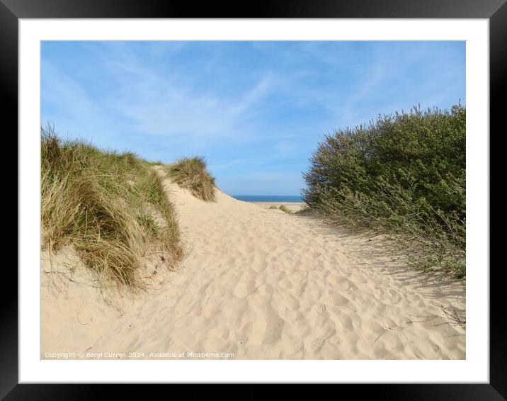 Hayle Sand Dunes  Framed Mounted Print by Beryl Curran