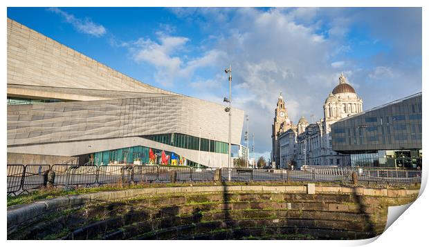 Liverpool waterfront behind a dry dock Print by Jason Wells