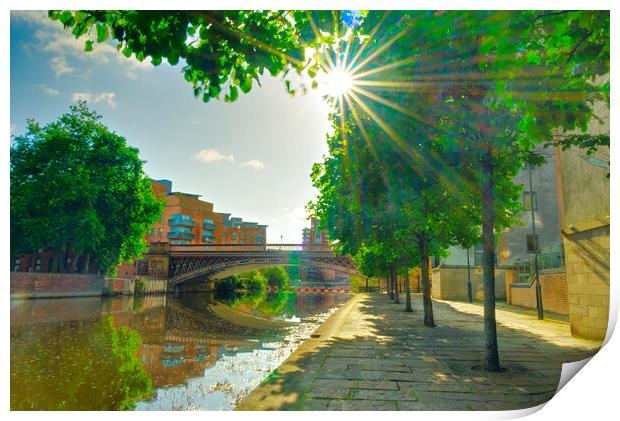 Leeds Down By The River Print by Alison Chambers