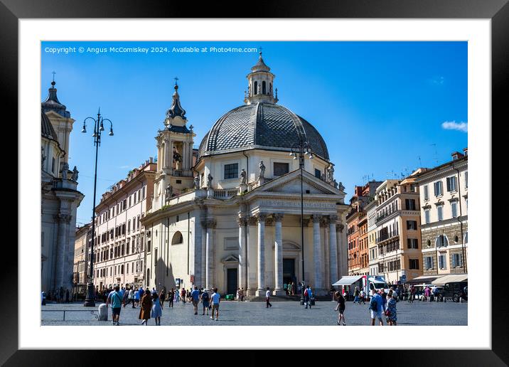Piazza del Popolo in Rome, Italy Framed Mounted Print by Angus McComiskey