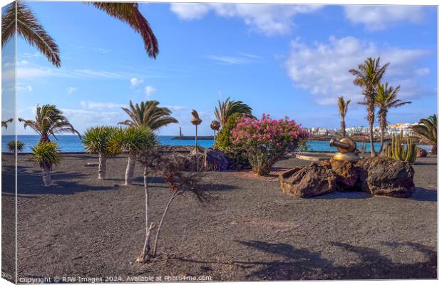 Lanzarote Costa Teguise Mystical Sculptures Canvas Print by RJW Images