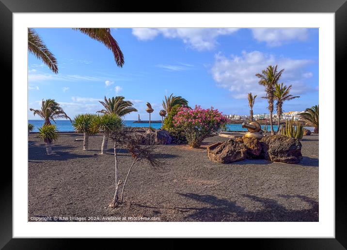 Lanzarote Costa Teguise Mystical Sculptures Framed Mounted Print by RJW Images