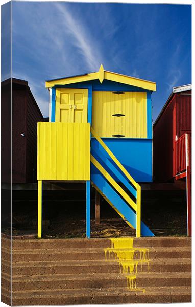 Oops colourful beach hut Canvas Print by Gary Eason