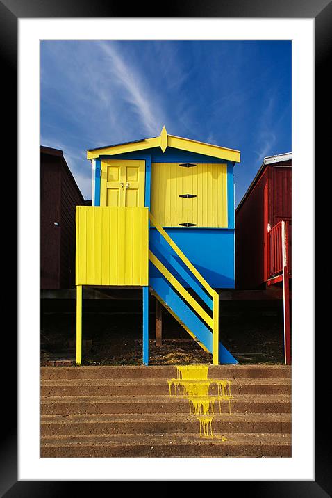 Oops colourful beach hut Framed Mounted Print by Gary Eason