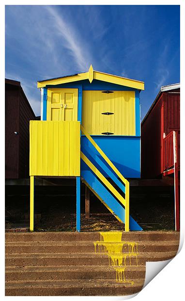 Oops colourful beach hut Print by Gary Eason