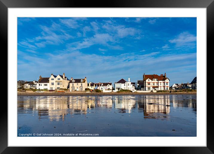 Low tide reflections at Rhosneigr beach, Anglesey  Framed Mounted Print by Gail Johnson