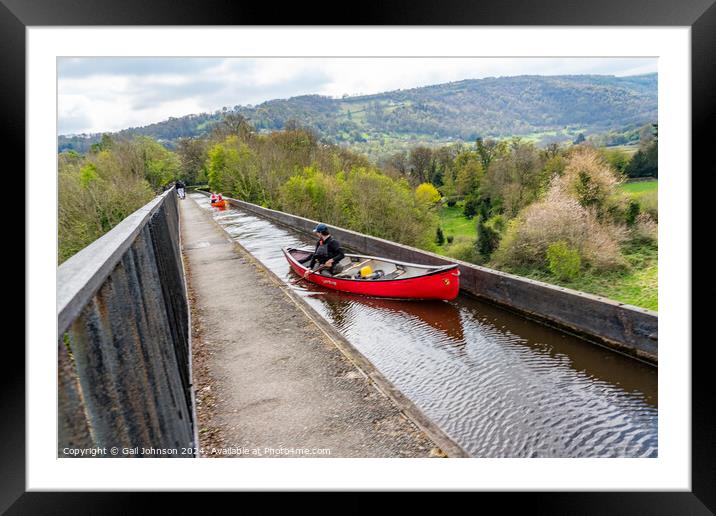 crossing the Pontcysyllte Aqueduct Wales, Uk Framed Mounted Print by Gail Johnson