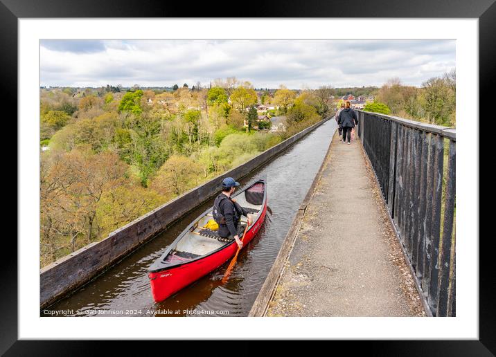 crossing the Pontcysyllte Aqueduct Wales, Uk Framed Mounted Print by Gail Johnson