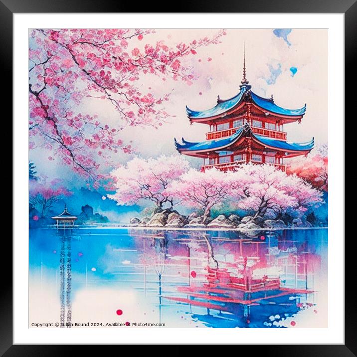 Of Temple Reflections Framed Mounted Print by Julian Bound
