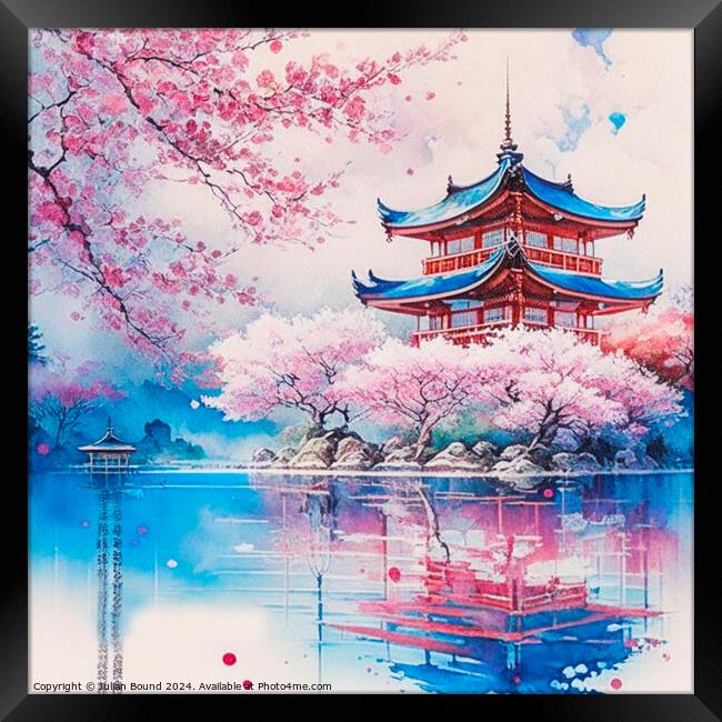 Of Temple Reflections Framed Print by Julian Bound