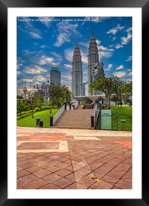 Kuala Lumpur City Centre Framed Mounted Print by Adrian Evans