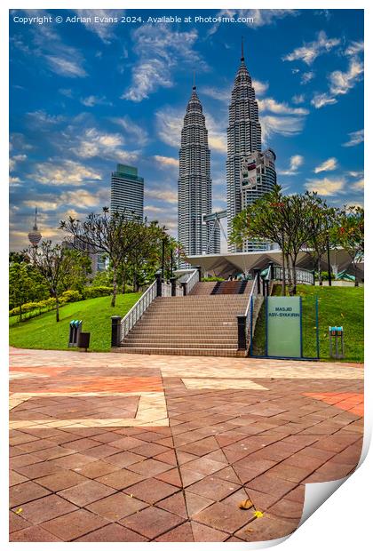 Kuala Lumpur City Centre Print by Adrian Evans