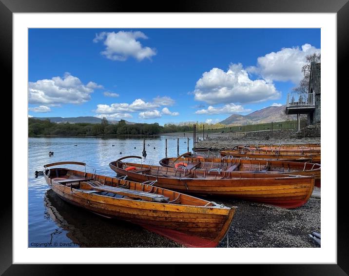 Keswick Rowing Boats Framed Mounted Print by David Thompson