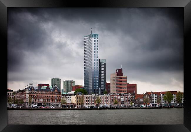 City of Rotterdam Skyline in Holland Framed Print by Artur Bogacki