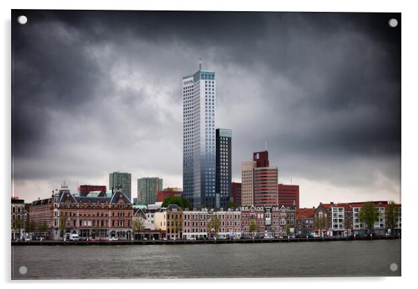 City of Rotterdam Skyline in Holland Acrylic by Artur Bogacki