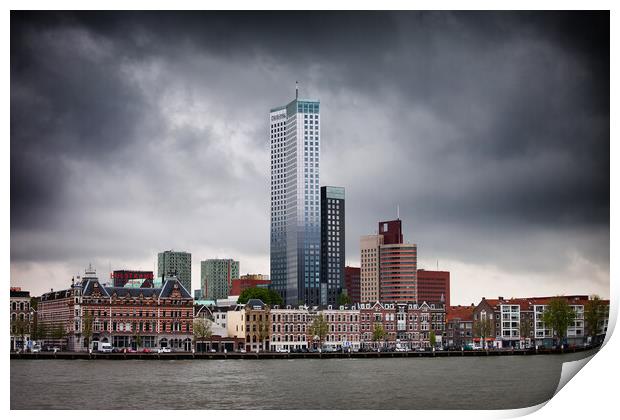 City of Rotterdam Skyline in Holland Print by Artur Bogacki