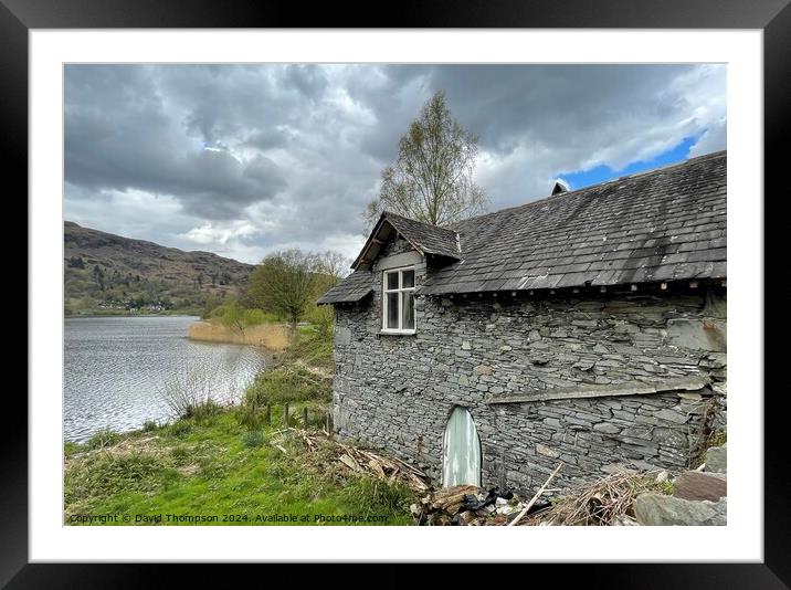 Grasmere Boathouse Framed Mounted Print by David Thompson
