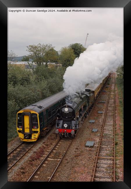 Modern vs Old railway traction  Framed Print by Duncan Savidge