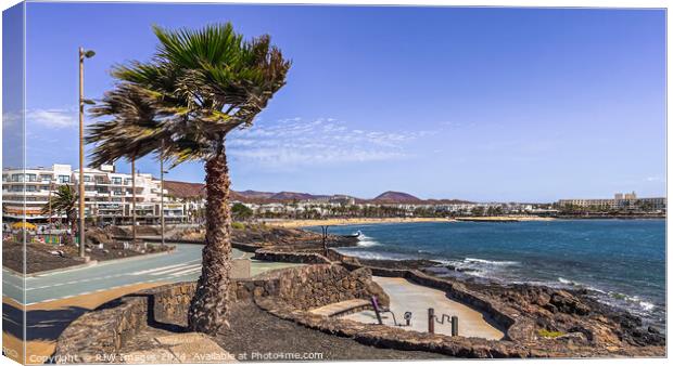 Costa Teguise Lanzarote Canvas Print by RJW Images