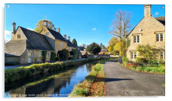 Cotswolds Village Acrylic by Alan Smith