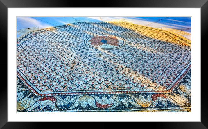 Octagon Mosaic Peter's House Sea of Galilee Capernaum Israel  Framed Mounted Print by William Perry