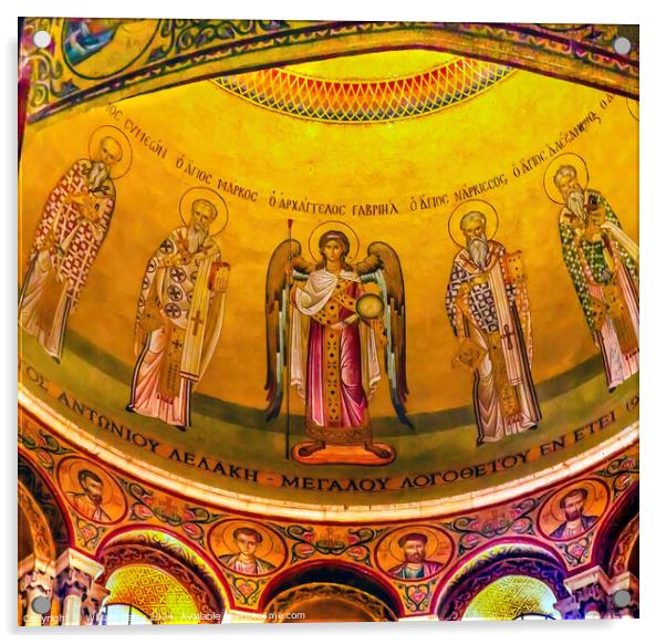 Angels Saints Dome Crusader Church Holy Sepulchre Jerusalem Israel Acrylic by William Perry