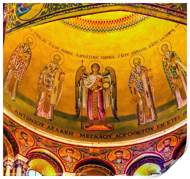Angels Saints Dome Crusader Church Holy Sepulchre Jerusalem Israel Print by William Perry