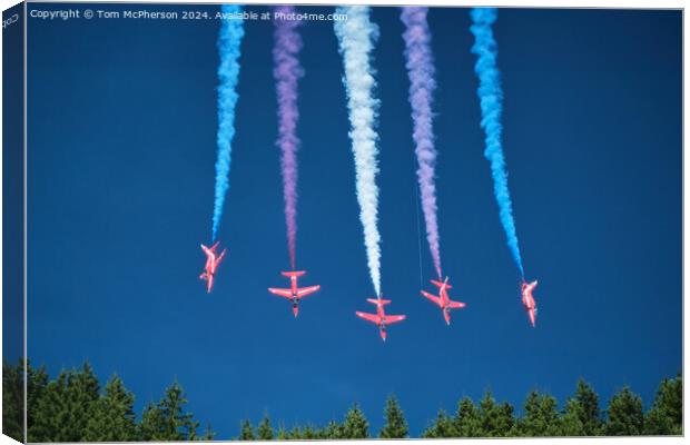 Red Arrows, Fast and Low! Canvas Print by Tom McPherson