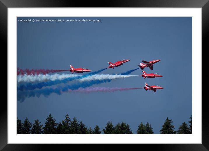 Red Arrows, Fast and Low! Framed Mounted Print by Tom McPherson