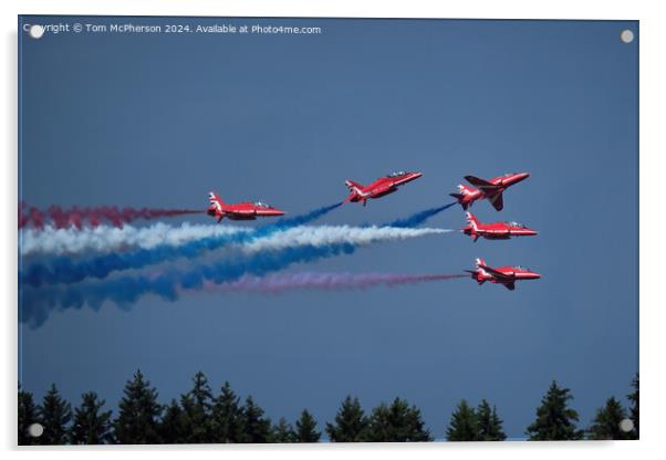Red Arrows, Fast and Low! Acrylic by Tom McPherson