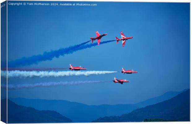 Red Arrows, Fast and Low! Canvas Print by Tom McPherson