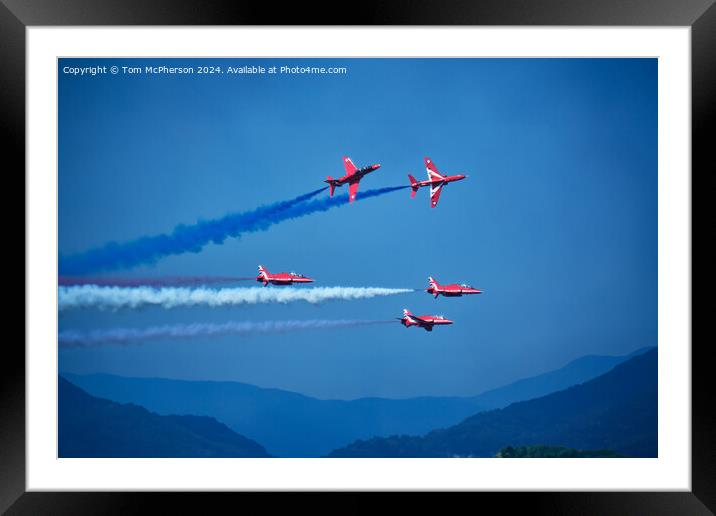 Red Arrows, Fast and Low! Framed Mounted Print by Tom McPherson