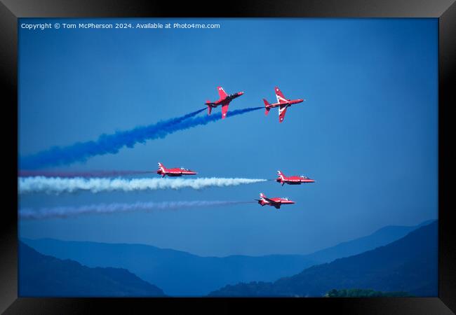 Red Arrows, Fast and Low! Framed Print by Tom McPherson