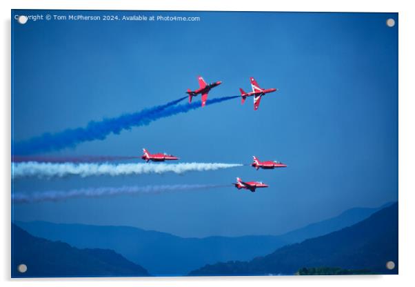 Red Arrows, Fast and Low! Acrylic by Tom McPherson