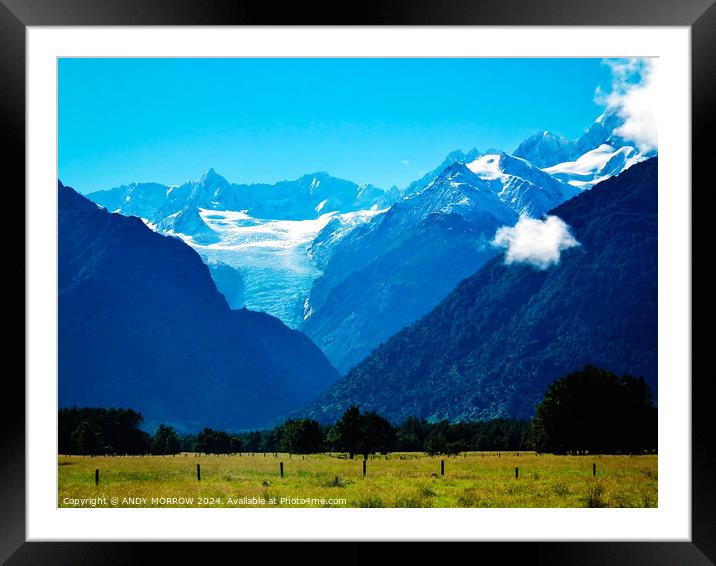Fox Glacier South Island New Zealand Framed Mounted Print by ANDY MORROW