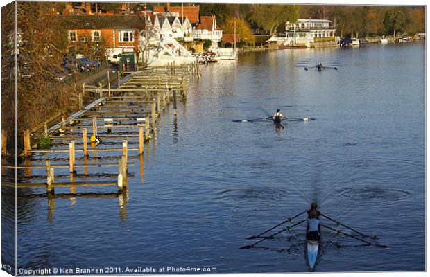Rowing at Henley on Thames Canvas Print by Oxon Images