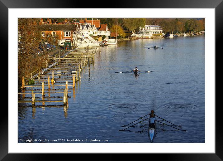Rowing at Henley on Thames Framed Mounted Print by Oxon Images
