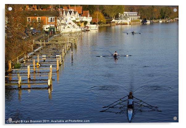 Rowing at Henley on Thames Acrylic by Oxon Images