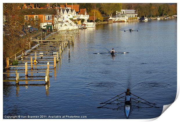 Rowing at Henley on Thames Print by Oxon Images