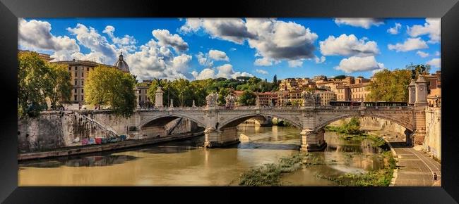 Ponte Vittorio Emanuele II, Rome, Italy Framed Print by Kevin Hellon