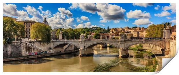 Ponte Vittorio Emanuele II, Rome, Italy Print by Kevin Hellon