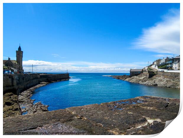 Porthleven Outer Harbour Print by Beryl Curran