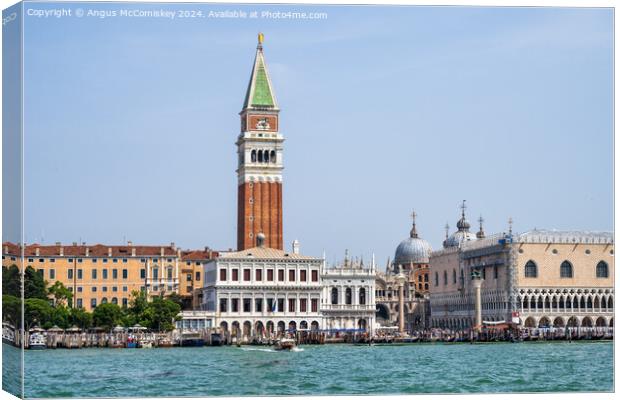 Campanile di San Marco and Palazzo Ducale, Venice Canvas Print by Angus McComiskey