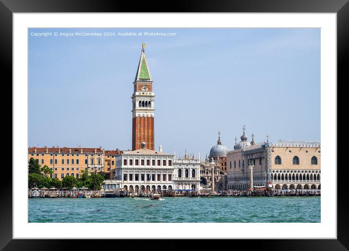 Campanile di San Marco and Palazzo Ducale, Venice Framed Mounted Print by Angus McComiskey