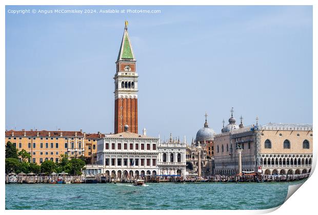 Campanile di San Marco and Palazzo Ducale, Venice Print by Angus McComiskey