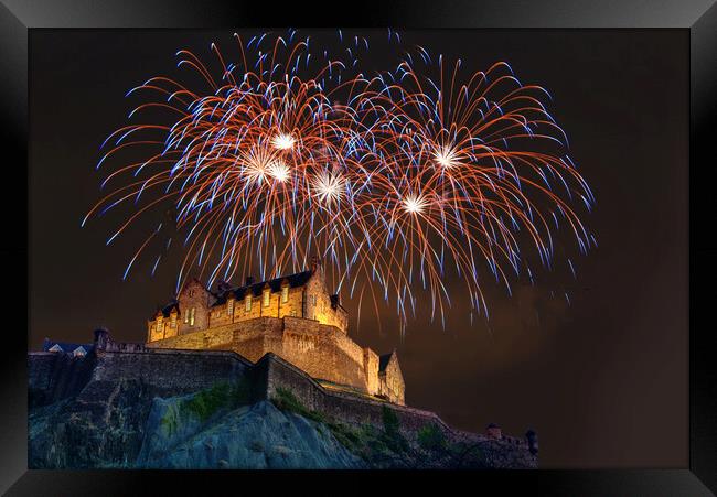 Edinburgh Castle Hogmanay  Framed Print by Alison Chambers