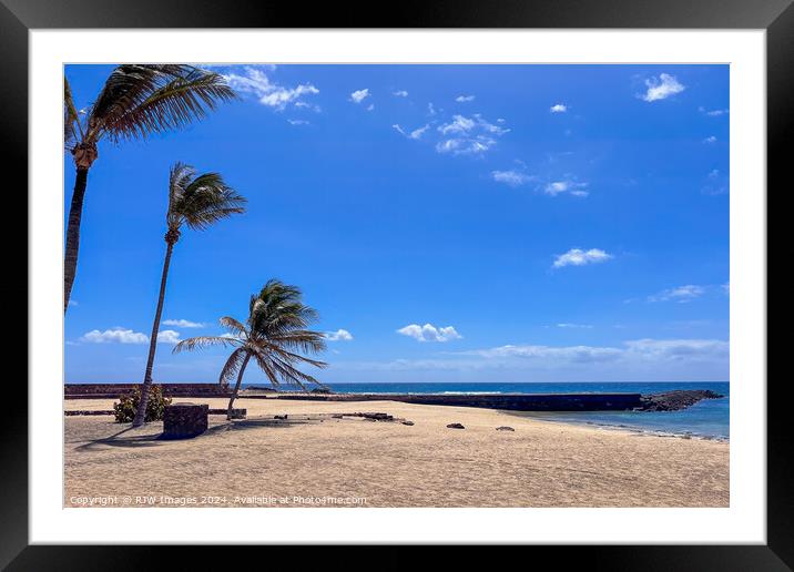 Lanzarote baja de los charcos beach Framed Mounted Print by RJW Images