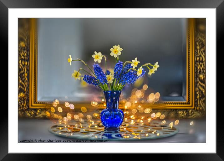 Still Life Flowers Framed Mounted Print by Alison Chambers